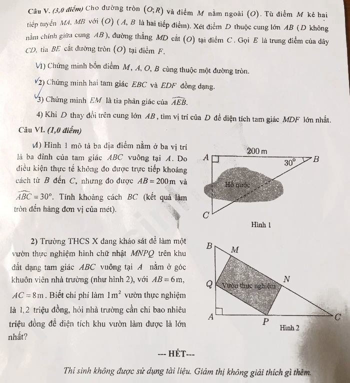 Đề thi vào lớp 10 môn Toán Hà Nam 2025