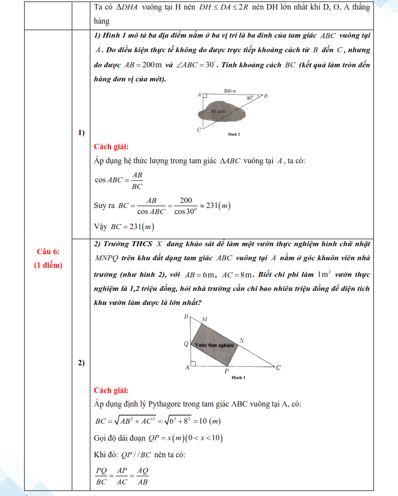 Đáp án đề thi vào lớp 10 môn Toán Hà Nam 2025