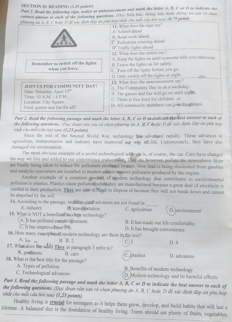 Đề thi vào lớp 10 môn Anh Ninh Thuận 2025