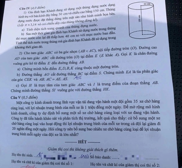 Đề thi tuyển sinh lớp 10 môn Toán 2025 Hà Nội