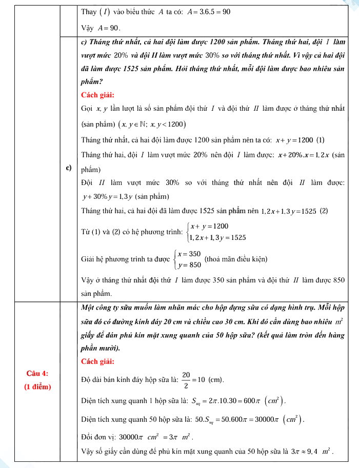 Đáp án đề thi vào lớp 10 môn Toán Long An 2025