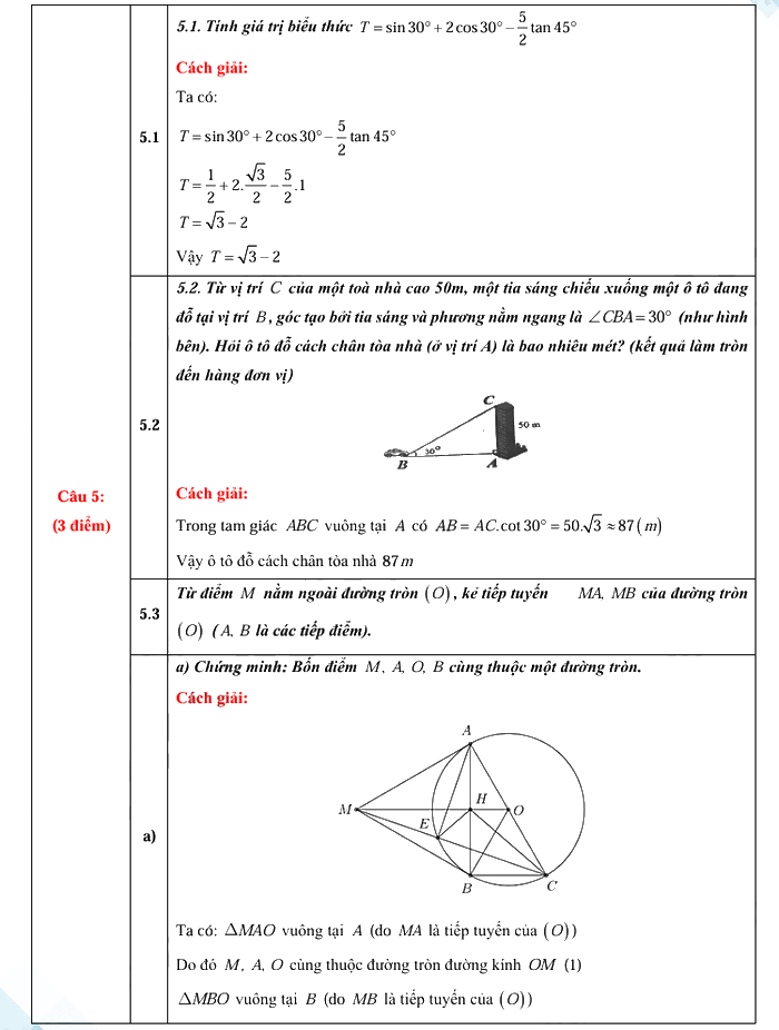 Đáp án đề thi vào lớp 10 môn Toán Long An 2025