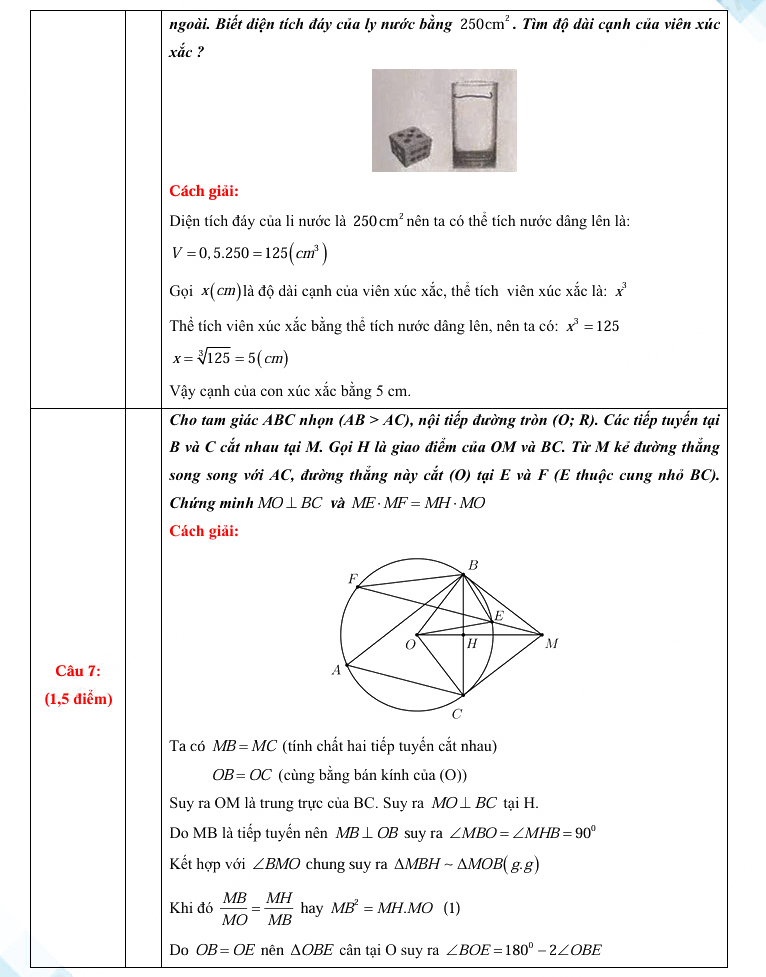  Đáp án đề thi vào lớp 10 môn Toán Ninh Thuận 2025