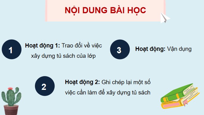 PowerPoint Trao đổi về việc xây dựng tủ sách của lớp em