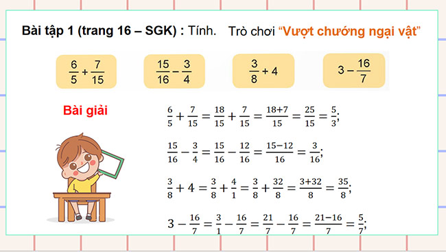 PowerPoint Ôn tập các phép tính với phân số