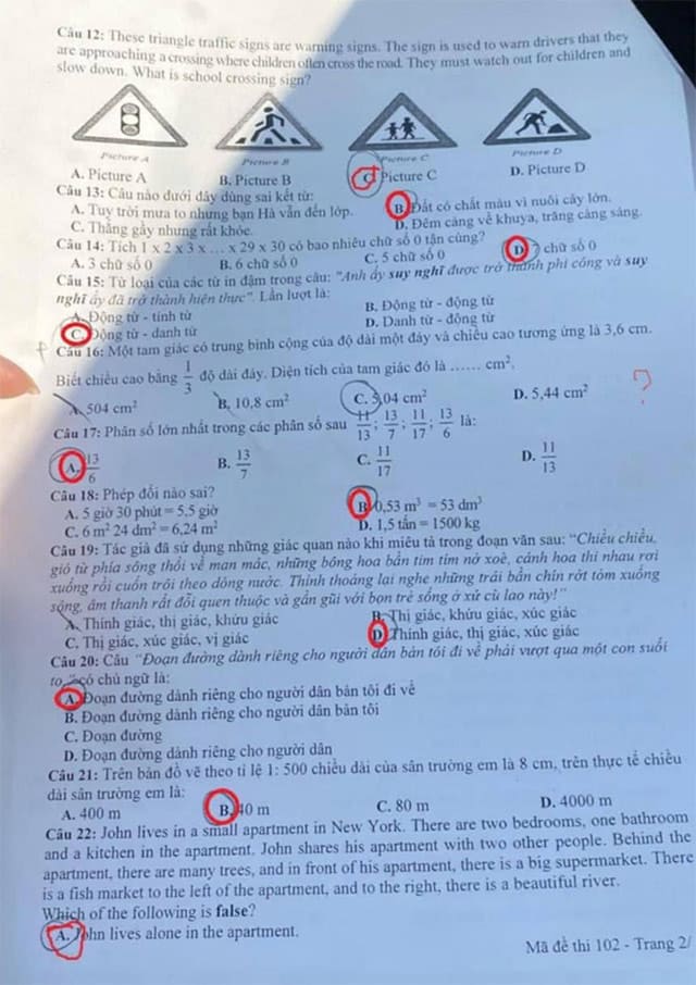 Đề thi vào lớp 6 CLC Thành phố Hưng Yên năm 2025-2026