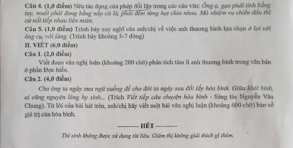 Đề thi thử THPT 2025 môn Văn Bạc Liêu