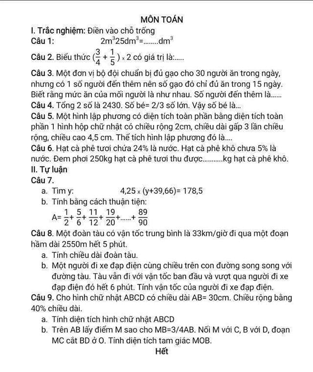 Đáp án đề thi Toán vào lớp 6 môn Toán trường THCS Vĩnh Tường 2025-2026