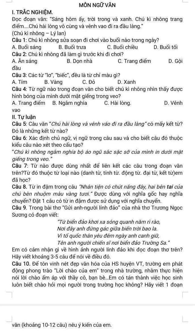 Đề thi Toán vào lớp 6 môn Toán trường THCS Vĩnh Tường 2025-2026