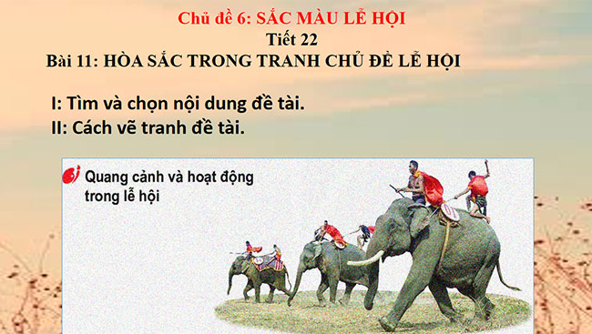 PowerPoint Mĩ thuật 6 Bài 11: Hòa sắc trong tranh chủ đề lễ hội