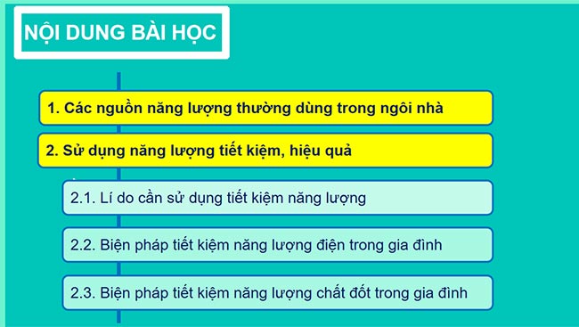 PowerPoint Công nghệ 6 Bài 2: Sử dụng năng lượng trong gia đình
