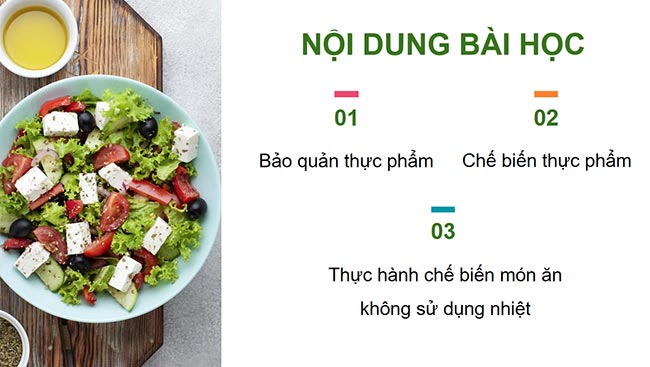 PowerPoint Công nghệ 6 Bài 5: Bảo quản và chế biến thực phẩm trong gia đình