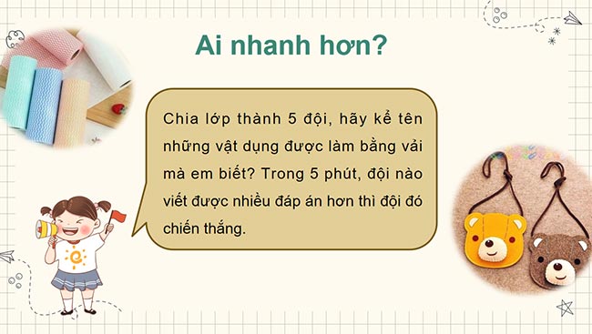 PowerPoint Công nghệ 6 Bài 6: Các loại vải thường dùng trong may mặc