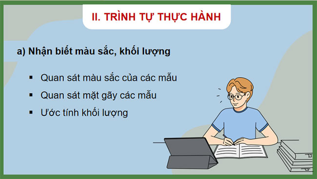 Thực hành nhận biết tính chất cơ bản của vật liệu cơ khí thông dụng