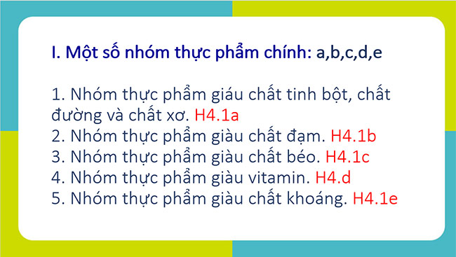 PowerPoint Công nghệ 6 Bài 4: Thực phẩm và dinh dưỡng