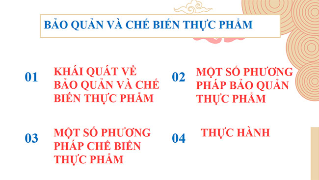 PowerPoint Công nghệ 6 Bài 5: Phương pháp bảo quản và chế biến thực phẩm