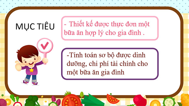 PowerPoint Công nghệ 6 Bài 6: Dự án Bữa ăn kết nối yêu thương