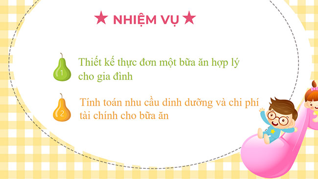 PowerPoint Công nghệ 6 Bài 6: Dự án Bữa ăn kết nối yêu thương