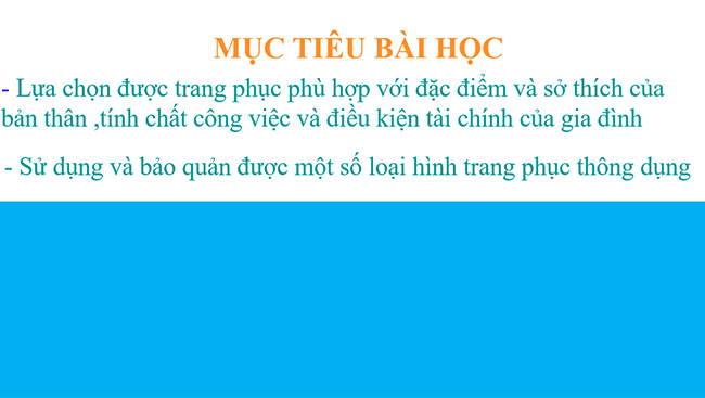 PowerPoint Công nghệ 6 Bài 8: Sử dụng và bảo quản trang phục