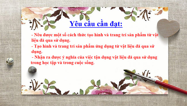 PowerPoint Mĩ thuật 6 Bài 1: Sản phẩm từ vật liệu đã qua sử dụng