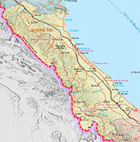 Bản đồ 78 xã phường ở tỉnh Quảng Trị sau khi sắp xếp, sáp nhập