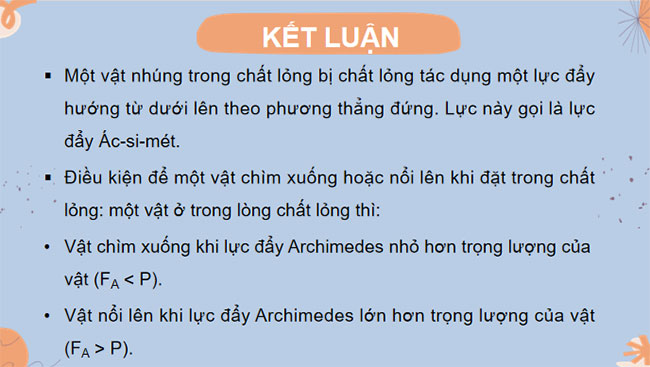  Lực đẩy Archimedes