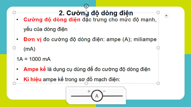  Cường độ dòng điện và hiệu điện thế
