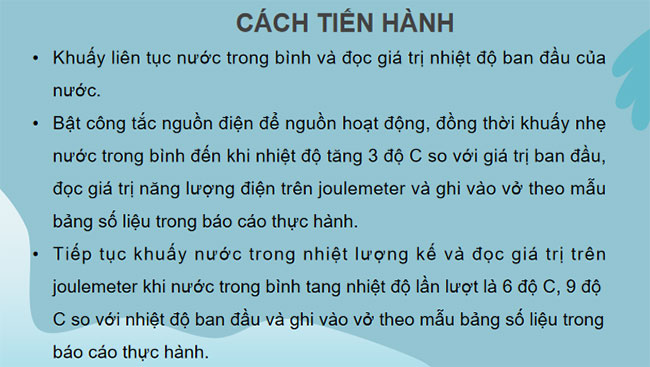  Thực hành đo năng lượng nhiệt bằng joulemeter