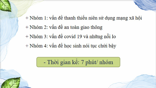 Trao đổi về một vấn đề mà em quan tâm