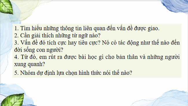 Trao đổi về một vấn đề mà em quan tâm