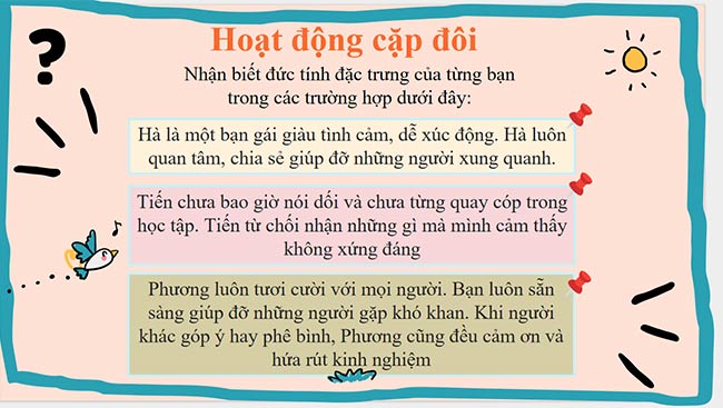 PowerPoint Hoạt động trải nghiệm 6: Đức tính đặc trưng của em