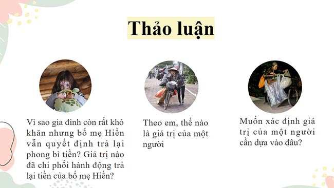 PowerPoint Hoạt động trải nghiệm 6: Những giá trị của bản thân