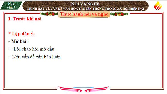 Giáo án PowerPoint Ngữ văn 7 Nói và nghe