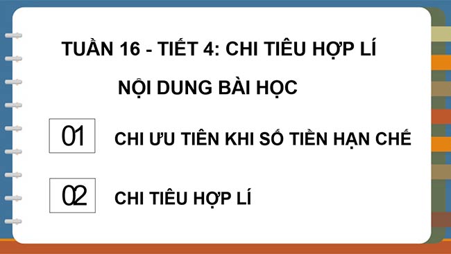 PowerPoint Hoạt động trải nghiệm 6: Chi tiêu hợp lí