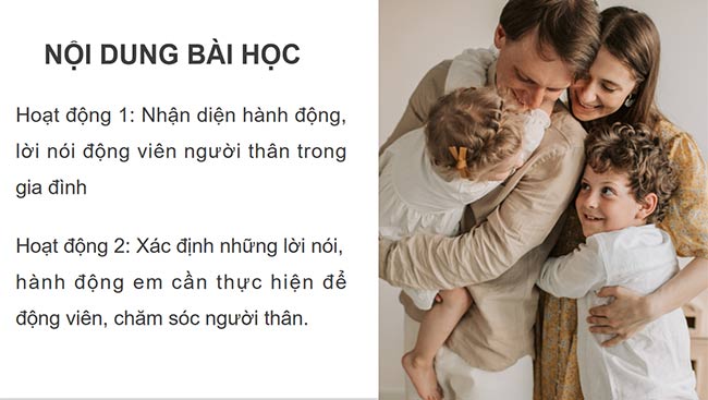 PowerPoint Hoạt động trải nghiệm 6: Động viên, chăm sóc người thân trong gia đình