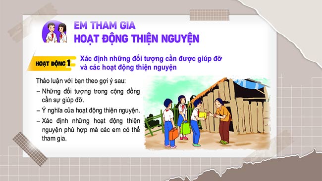 PowerPoint Hoạt động trải nghiệm 6: Em tham gia hoạt động thiện nguyện
