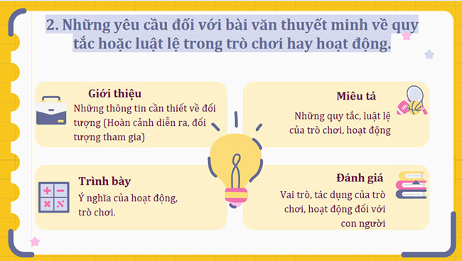 Giáo án PowerPoint Ngữ văn 7 Viết bài văn thuyết minh về quy tắc hoặc luật lệ trong trò chơi hay hoạt động