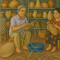 PowerPoint Hoạt động trải nghiệm 6 Chủ đề 9 Bài 2: Em làm nghề truyền thống