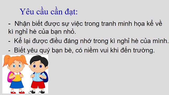 PowerPoint Nói và nghe: Những ngày hè của em