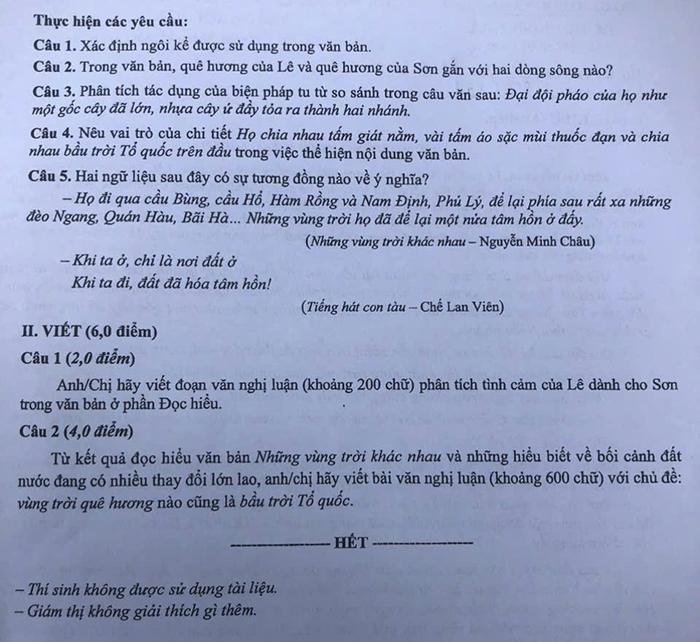 Đề Văn thi THPT 2025 mới nhất