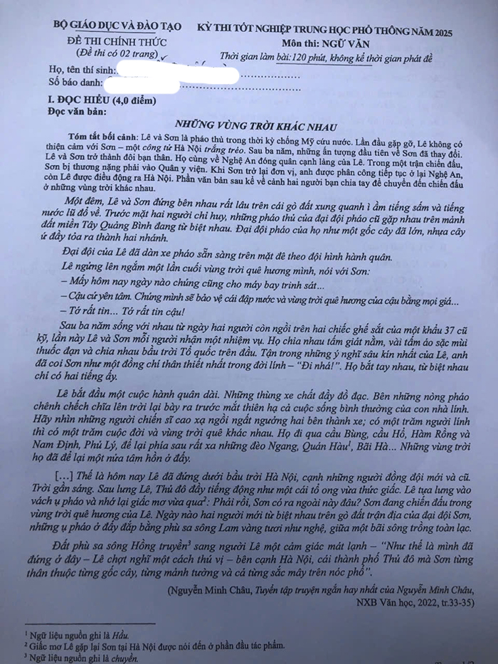 Đề Văn thi THPT 2025 mới nhất