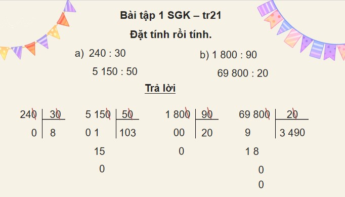 PowerPoint Bài 50: Chia hai số có tận cùng là chữ số 0