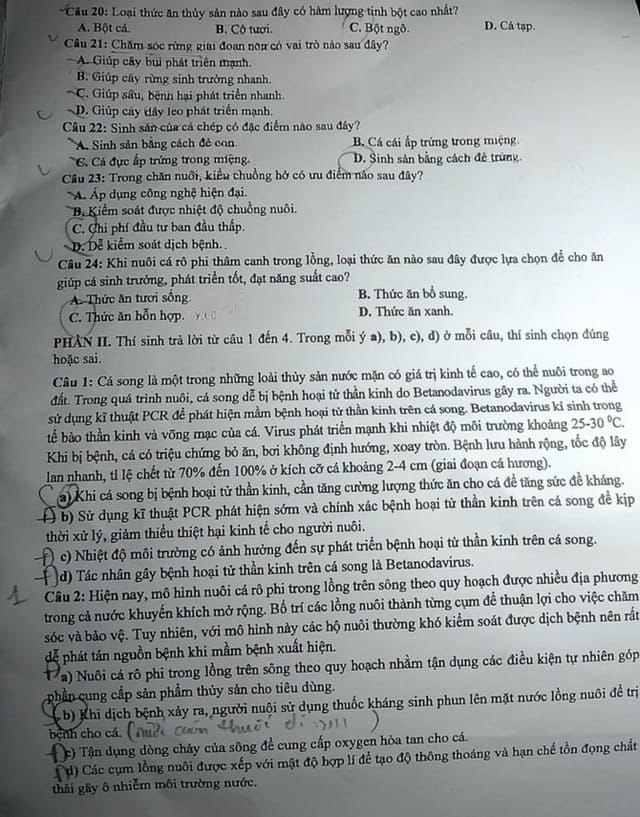 Đề thi tốt nghiệp môn Công nghệ 2025