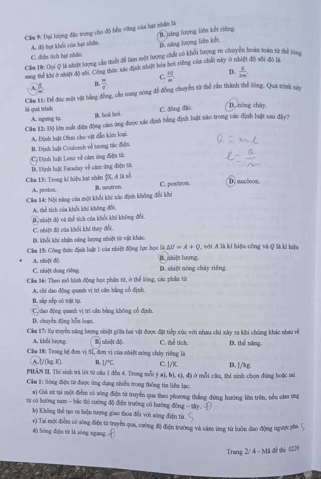 Đề thi Vật Lý THPT Quốc gia 2025