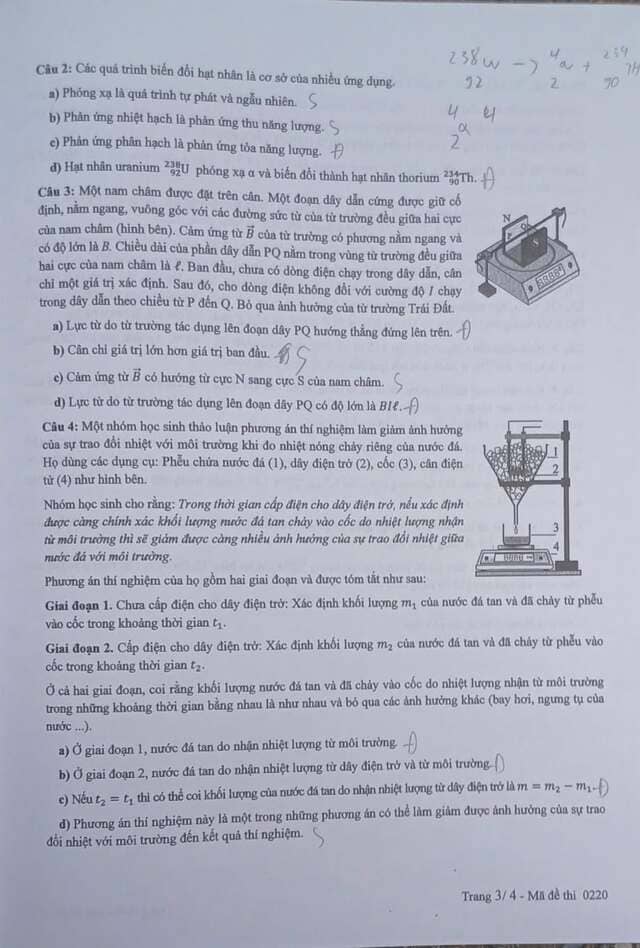 Đề thi Vật Lý THPT Quốc gia 2025