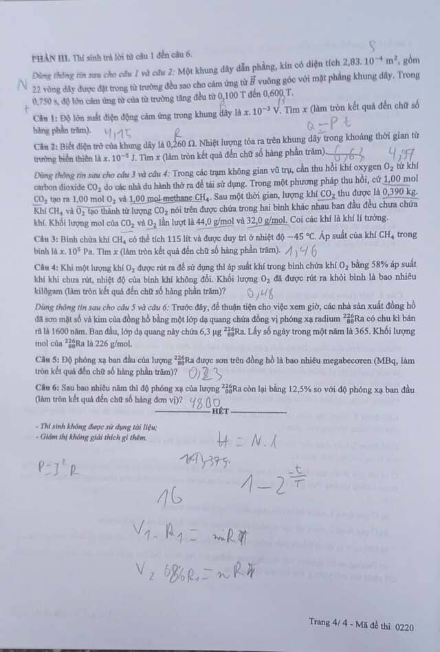 Đề thi Vật Lý THPT Quốc gia 2025