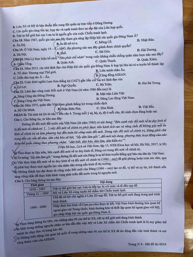 Đề Sử THPT quốc gia 2025