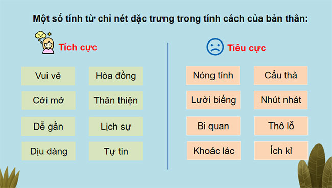 Tính cách và cảm xúc của tôi
