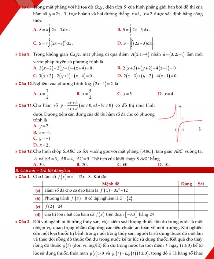 Gợi ý giải chi tiết đề Toán THPT 2025