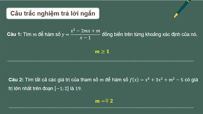 PowerPoint Toán 12 Bài tập cuối chương 1
